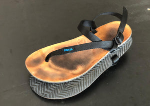 Replacement straps on a used pair of sandals