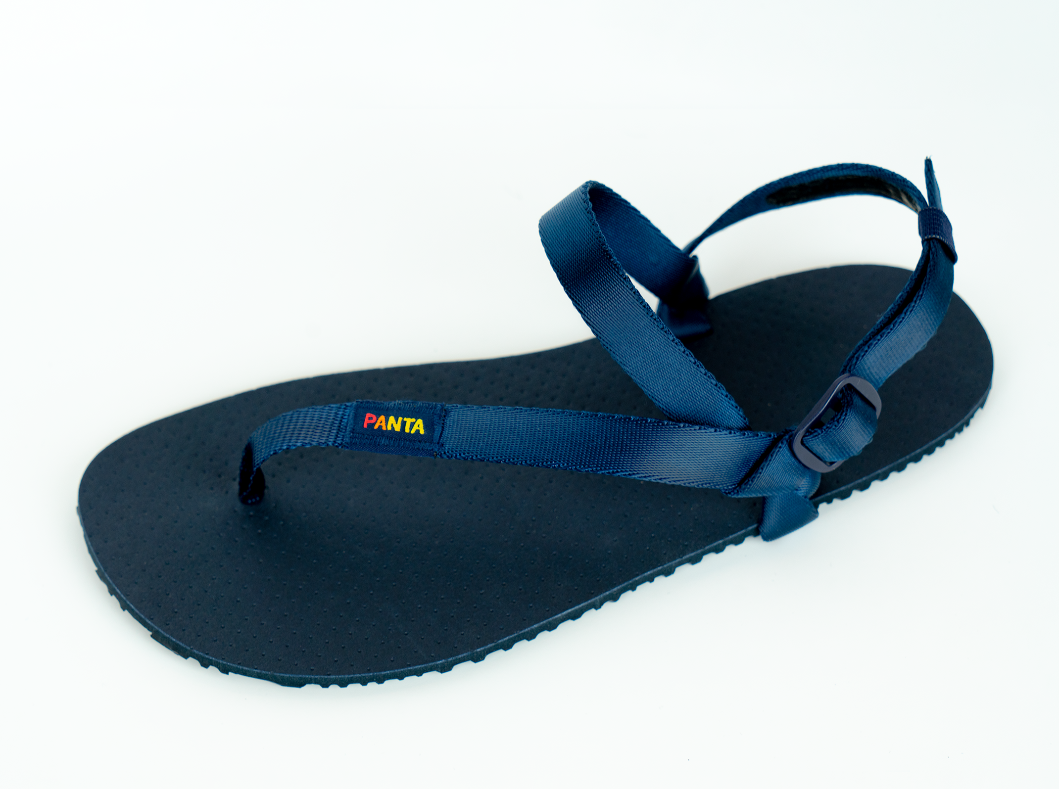 Parnosas sandals in deep blue color from an angle