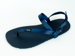 Cargar imagen en el visor de la galería, Parnosas sandals in deep blue color from an angle
