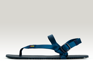 Parnosas sandals in deep blue color, profile view